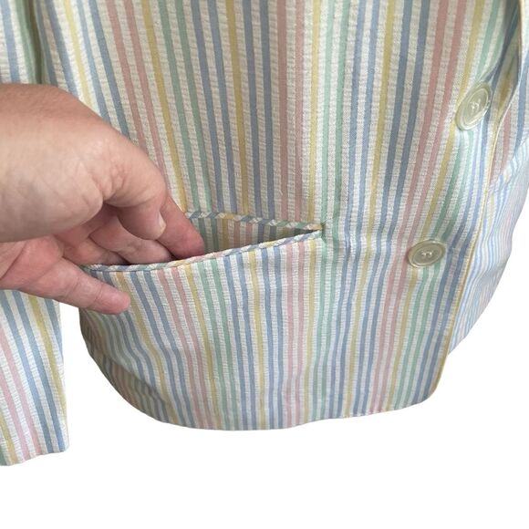 Vintage Alfred Dunner Women’s Rainbow Striped Blazer 8P - Picture 3 of 6